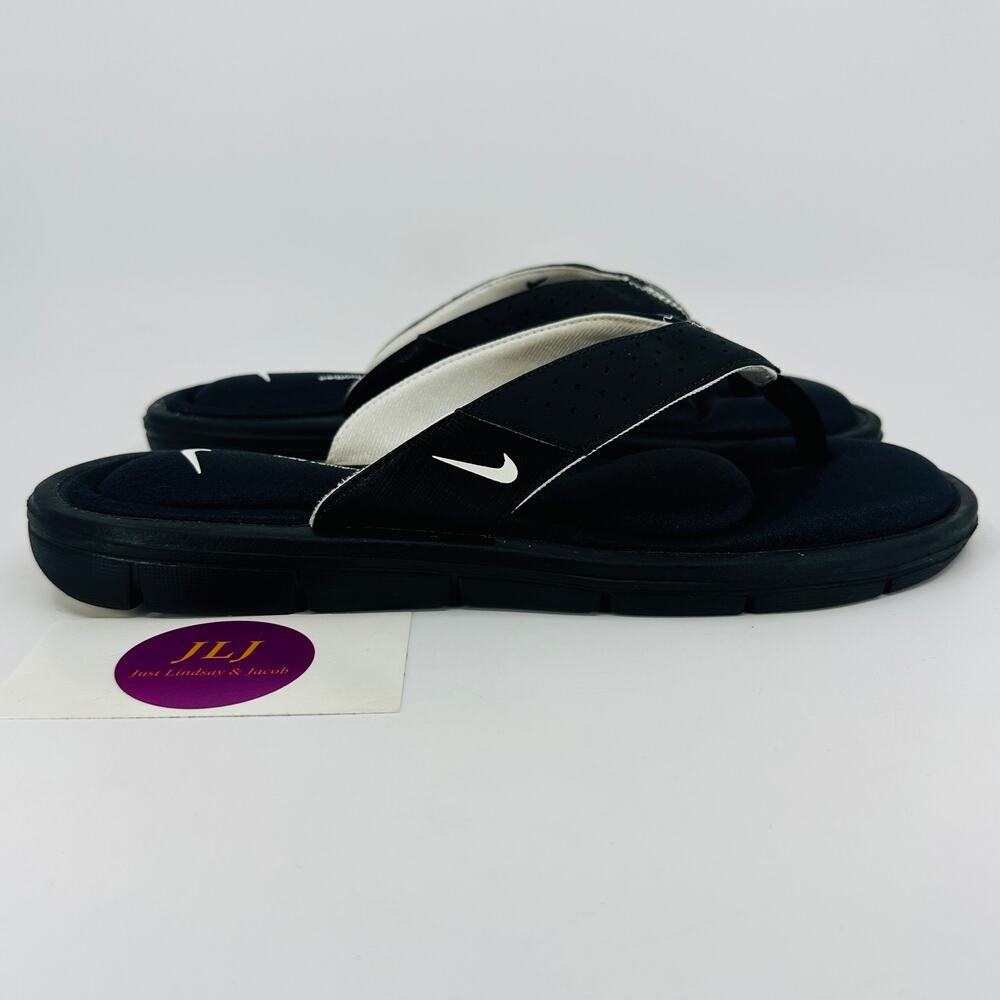 Nike Women's Comfort Thong Flip Flop Sandals Black/White 354925-011 Size 9